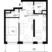 Nowe mieszkanie E-114 | 50,61 m2 | 2 Pokoje | 5 Piętro
