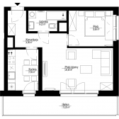 Nowy apartament A-17 | 47,10 m2 | 2 Pokoje | 4 Piętro