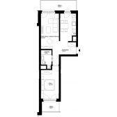 Nowy apartament A-19 | 46,58 m2 | 2 Pokoje | 4 Piętro