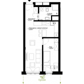 Nowe mieszkanie A-2 | 42,98 m2 | 2 Pokoje | 0 Piętro