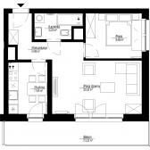 Nowy apartament A-21 | 47,10 m2 | 2 Pokoje | 5 Piętro