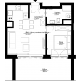 Nowy apartament A-25 | 38,52 m2 | 2 Pokoje | 6 Piętro