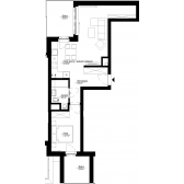 Nowe mieszkanie A-26 | 48,44 m2 | 2 Pokoje | 6 Piętro