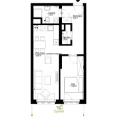 Nowy apartament A-3 | 47,08 m2 | 2 Pokoje | 0 Piętro