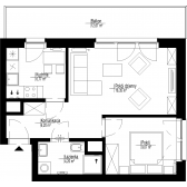 Nowe mieszkanie A-4 | 42,59 m2 | 2 Pokoje | 1 Piętro