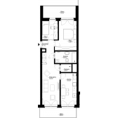 Nowe mieszkanie B-42 | 61,60 m2 | 3 Pokoje | 5 Piętro