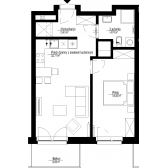 Nowy apartament B-43 | 47,38 m2 | 2 Pokoje | 5 Piętro